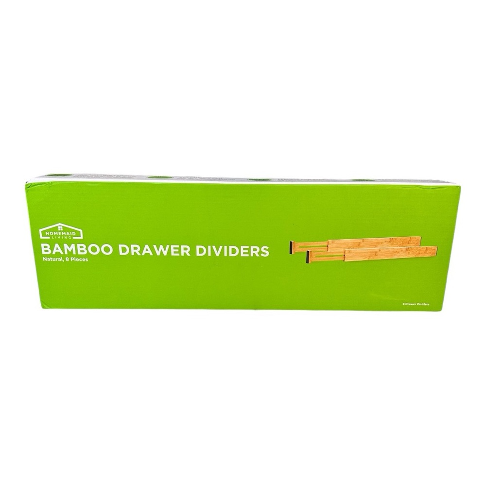 NEW 8 Piece Bamboo Drawer Dividers | Adjustable & Expandable Drawer Organizers
